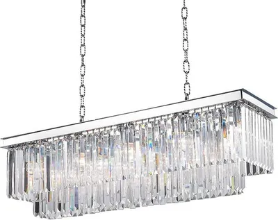 Image de Hereford Rectangle Chromé Lustre en cristal 100cm chromé