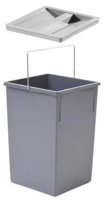 Image de Hailo Seau intérieur 1091309 gris clair 15 L 220 x 230 x 350 mm avec couvercle