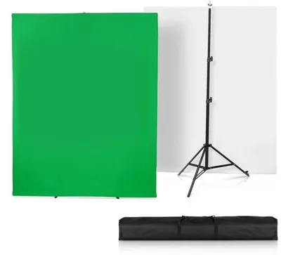 Produktbild von Azomor® Zusammenklappbarer Hintergrundständer mit Chromakey-Leinwand für Fotografie und Video