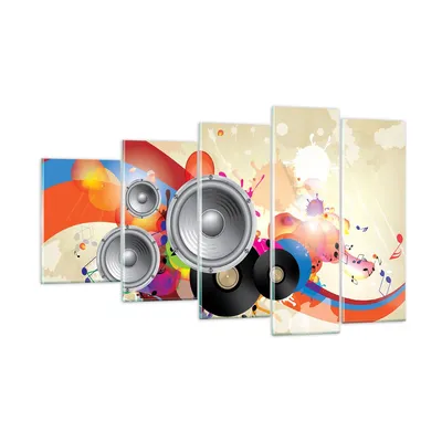 Produktbild von Bilder auf glas - Musik abstrakt Komposition Dekoration - 100x60cm - Glasbilder - Wandbilder - Kunstdruck - Wanddekoration aus Glas - Glas Bilder - Wandbild auf Glas - GEG100x60-2560