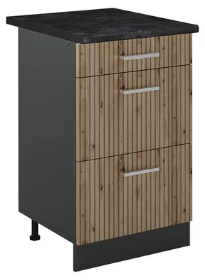 Productafbeelding van Keukenonderkast Vicco R-Line Artisanaal eiken/Antraciet 50 cm antraciet werkblad, Model 69787