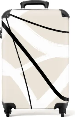 Obrázek produktu pro NoBoringSuitcases.com® Kufr Příruční zavazadlo Trolley Rolling suitcase Malý cestovní kufr na 4 kolečkách - Line - Abstract - Minimalism - Pastel - Cabin Size < 55x40x23 cm & 55x40x20 cm - Foto kufr - Cabin suitcase - Board luggagePříruční zavazadlo Kufr 55x35x20 cm, 36L,