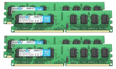 Produktbild von BRAINZAP 16GB DDR2 RAM DIMM PC2-6400U 2Rx8 800 MHz 1.8V CL6 Computer PC Arbeitsspeicher (4x 4GB)