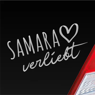 Produktbild von Auto Aufkleber Samara verliebt Herz Stadt Heimat Liebe Car 19x9 cm Silber Sticker Heckscheibenaufkleber