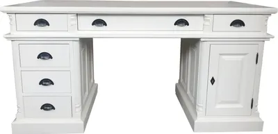 Produktbild von Casa Padrino Luxus Schreibtisch Kiefer Massiv England Weiß 160 cm - Englischer Schreibtisch - Antik Stil - Empire Jugendstil Barock Kolonial Shabby Chic