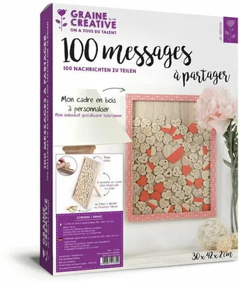 Produktbild von Graine Creative Holzrahmen Herzen 30x42x2 cm personalisiertes Geschenk