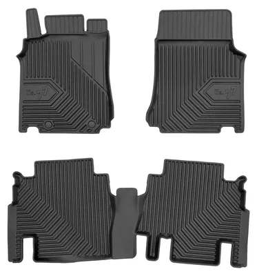 Image de Tapis avant en caoutchouc + tunnel pour Mercedes-Benz Vaneo W414 2001-2005 (break) – 3 pièces, noirs, sur mesure