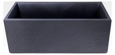 Produktbild von Vulkan Pflanzkübel groß außen Kunststoff 100cm Schieferoptik mit Wasserspeicher winterfest anthrazit