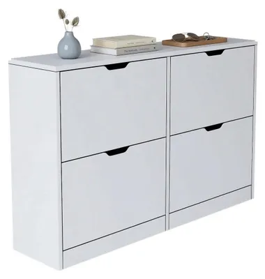 Produktbild von Greccio - Schuhschrank, 121x30x79h cm Weiß, 8 Regalböden