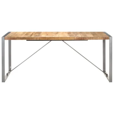 Image de vidaXL Table de salle à manger 180x90x75 cm Bois massif de manguier rugueux