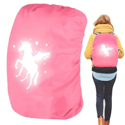 Produktbild von Regenhülle Rucksack Kinder Einhorn Reflektierend Wasserdicht 35L