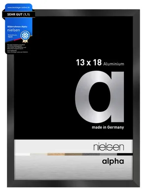 Produktbild von nielsen Aluminium Bilderrahmen Alpha, 13x18 cm, Eloxal Schwarz Glanz