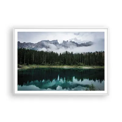 Produktbild von Gerahmtes Poster - Weißer Rahmen - Landschaft Berge Wolken - 100x70 cm - Wand Bild - Wanddeko - Wandbilder - Kunstposter - Wandposter - Bilderrahmen - Bilder - Kunstdruck - P2WAA100x70-4671