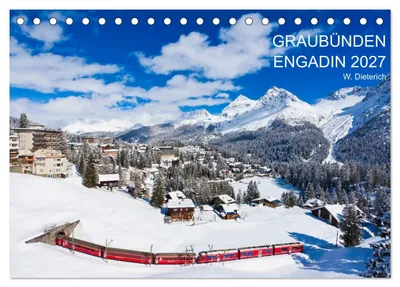 Produktbild von Graubünden Engadin 2027 (Tischkalender 2027 DIN A5 quer), CALVENDO Monatskalender