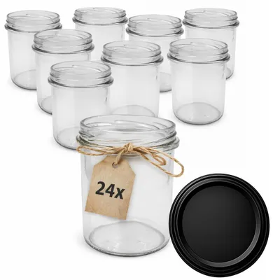 Produktbild von ART TWIST HOME Einmachgläser mit Schraubdeckel 24x 350 ml – Vorratsgläser Glasbehälter Vielseitige Robuste aus Dickem Glas - perfekt für Marmeladen Honig Säfte Gurken Konfitüren und Vorratshaltung
