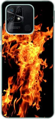 Produktbild von König Design Hülle kompatibel mit Xiaomi Redmi 10C Kunststoff Soft Handyhülle - Handy Case Feuer