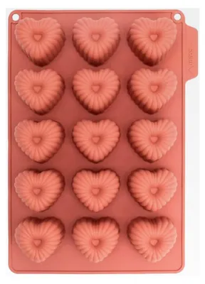 Produktbild von Backform für Cannelés – Herzform – Silikonform für den Valentinstag – 100 % Platin-Silikon – Aus 100 % lebensmittelechtem Silikon – BPA-frei