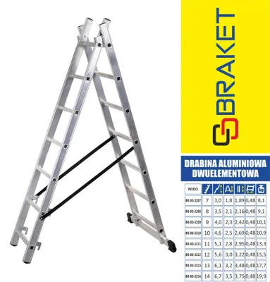Obrázok produktu pre Hliníkový Rebrík 2-Dielny 300Cm 7+7 Priečok