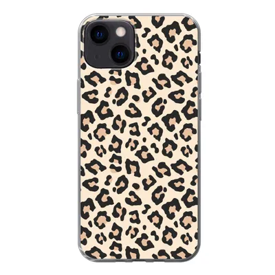 Obrázok produktu pre Kryt mobilného telefónu pre Apple iPhone 13 Biela - Ružová - Leopardí vzor Silikónové mäkké puzdro