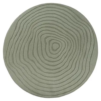 Produktbild von Melis Home Langflorteppich Grün 200 cm rund Moderner runder Teppich mit fließendem Relief und überlagerten organischen Linien