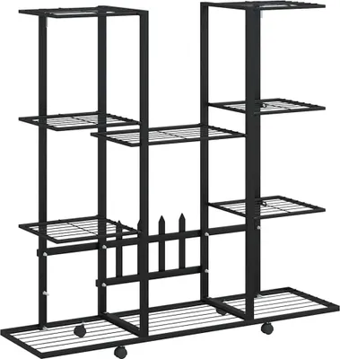 Immagine prodotto di vidaXL Portafiori con rotelle 94,5x24,5x91,5 cm ferro nero