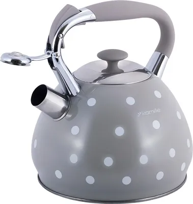 Produktbild von Wasserkocher mit Pfeife aus Edelstahl 3,0 L INDUKTION KAMILLE KM-0695GR