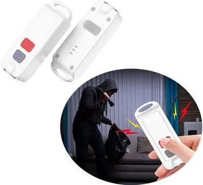 Image de Alarme d'autodéfense personnelle - 1 pièce - Alarme rechargeable pour seniors - Alarme de sécurité personnelle - Système d'appel d'urgence personnel - Bouton d'alarme pour personnes âgées