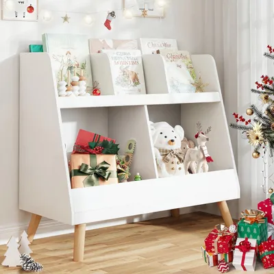 Produktbild von Kinderregal Bücherregal Aufbewahrungsregal Weiß 32 x 82 x 69 cm