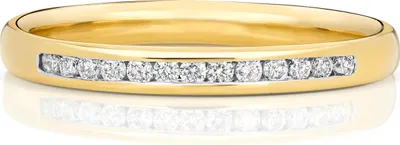 Produktbild von 9 Karat (375) Gold Halb Eternity Damen - Diamant Trauring/Ehering/Hochzeitsring Brillant-Schliff 0.14 Karat GH - SI3-I1, 53 (16.9); TRS187949KYRSM