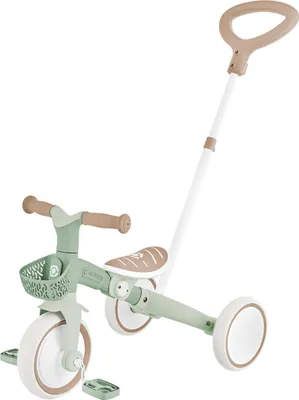 Image de GLOBBER LEARNING TRIKE 3in1 PLUS ECO - Tricycle et vélo d'exercice pour enfants, 8/7 pouces, selle TPR réglable en hauteur, vert sauge