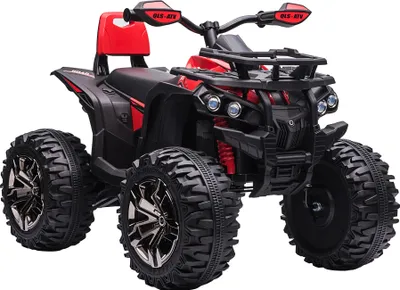 Zdjęcie produktu dla HOMCOM Elektryczny quad dla dzieci, 12 V 10 Ah, dziecięcy quad z funkcją jazdy do przodu i do tyłu, 2 silniki, port USB, odtwarzacz muzyki MP3, pojazd dziecięcy z reflektorami, 3-8 km/h, dla dzieci w wieku 3-5 lat, kolor czerwony