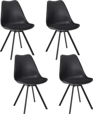 Image de Lot de 4 Chaises - HOME DECO FACTORY - Atome - Ergonomiques - Noires