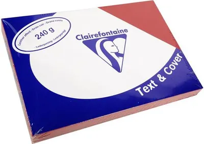 Produktbild von Clairefontaine Ledergeprägtes Papier 240 g/m² DIN-A4 Tiefrot 100 Blatt