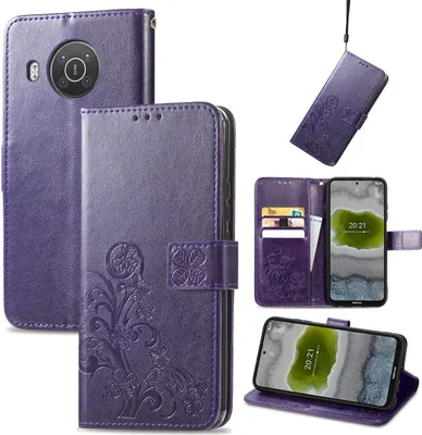 Produktbild von König Design Hülle kompatibel mit Nokia X10 Kunstleder Handyhülle - Handy Case Lila
