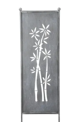 Produktbild von Stele Metall grau Sichtschutz "Bambus" H165cmxB52cm Windschutz Dekowand Deko