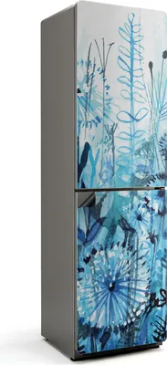 Produktbild von Blumenaquarellmuster – Magnetische Kühlschrank Abdeckung – Dekorfolie magnetisch Küche – Kühlschrank Magnet Deko – selbstklebende Magnettafel – Magnetfolie für Kühlschranktür – 60x205 cm