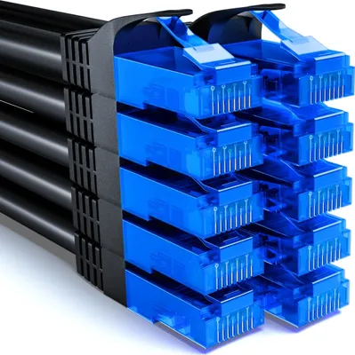 Produktbild von deleyCON 10x 2m CAT6 Netzwerkkabel Set - U-UTP RJ45 CAT-6 LAN Kabel Patchkabel Ethernetkabel DSL Switch Router Modem Repeater Patchpanel - Schwarz