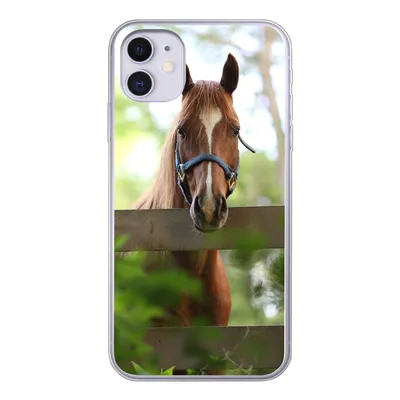 Produktbild von MuchoWow® Handyhülle Schutzhülle Hülle für iPhone 11 Pferd - Natur - Zaun Silikon Softcase Handy Hülle - Handytasche