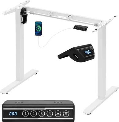 Immagine prodotto di Struttura regolabile elettricamente per scrivania | Bianco | 90-135 x 55,5 x 72-120 cm