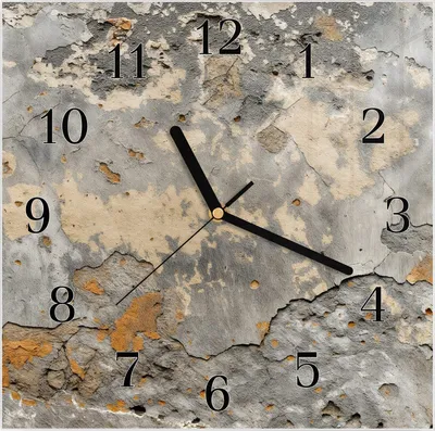 Produktbild von Wanduhr aus Glas mit Motiv Verwitterte Wand- 30 x 30 cm - inkl. Aufhängesystem