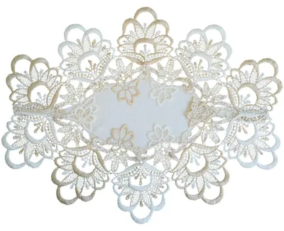 Produktbild von Tischdeckchen MIRA filigrane Spitze Jaquard Polyester 22 x 37 cm