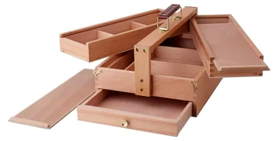 Produktbild von Utensilienkoffer Holz Malkoffer Nähkasten Utensilienbox Aufbewahrung Bastelkiste