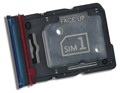 Produktbild von Ersatz Hybrid-SIM-Kartenhalter microSD Fach für Motorola Edge 60 (XT2505-4) Blau