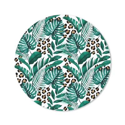 Produktbild von MuchoWow® Mauspad Mousepad Tropisch - Palmenblatt - Pantherdruck 30x30 cm - Mousepads - Maus Mat - Pad - Mausunterlage - Tischunterlage - Schreibtischmatten