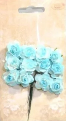 Immagine prodotto di Rose di carta 12 pezzi blu e bianche