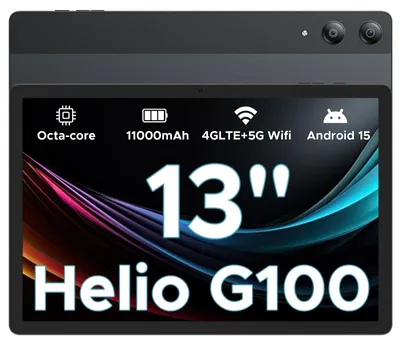 Productafbeelding van Tab E3 Pro Android 15 tablet, 13 inch, FHD+, Helio G100 Octa-Core, 32GB RAM + 256GB ROM, 2TB TF-kaartslot, 11000mAh batterij, tablet met SIM-kaartsleuf, 13MP + 8MP camera, zwart