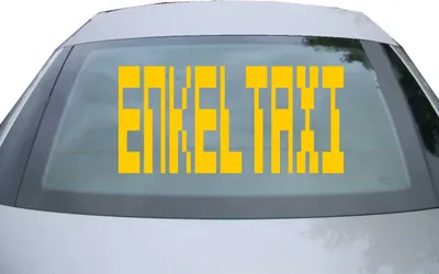 Produktbild von Indigos UG - Aufkleber Heckscheibe & Motorklappe DE6215 - gold - 600x285 mm - enkel taxi - Auto Scheiben Fenster Heckklappe Tuning Racing JDM - Die cut
