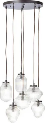 Produktbild von Brilliant Pendelleuchte Tanic Metall/Glas max. 6 x 25W E14 ohne Leuchtmittel kürzbar