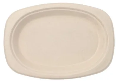 Produktbild von Teller, Zuckerrohr "pure" oval 23 cm x 16 cm x 2 cm natur