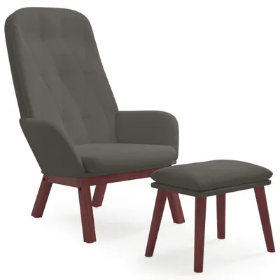 Obrázok produktu pre vidaXL Relax kreslo s taburetom Dark Grey Velvet